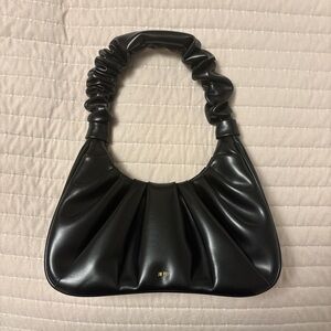 JW PEI Black Ruched Shoulder Bag
